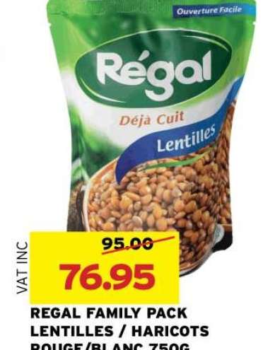 REGAL FAMILY PACK LENTILLES / HARICOTS ROUGE/BLANC 750G