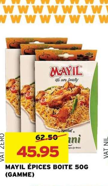 MAYIL ÉPICES BOITE 50G (GAMME)