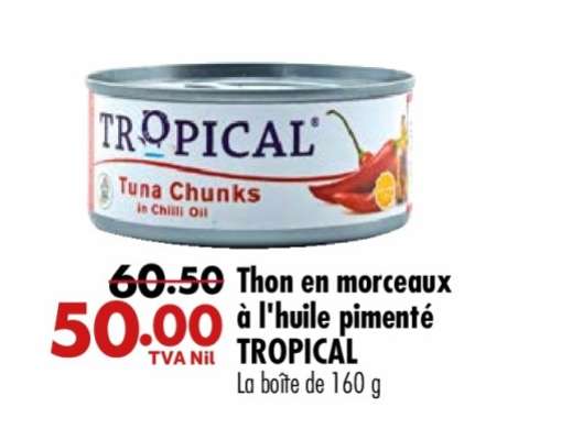 Thon en morceaux à l'huile pimenté TROPICAL