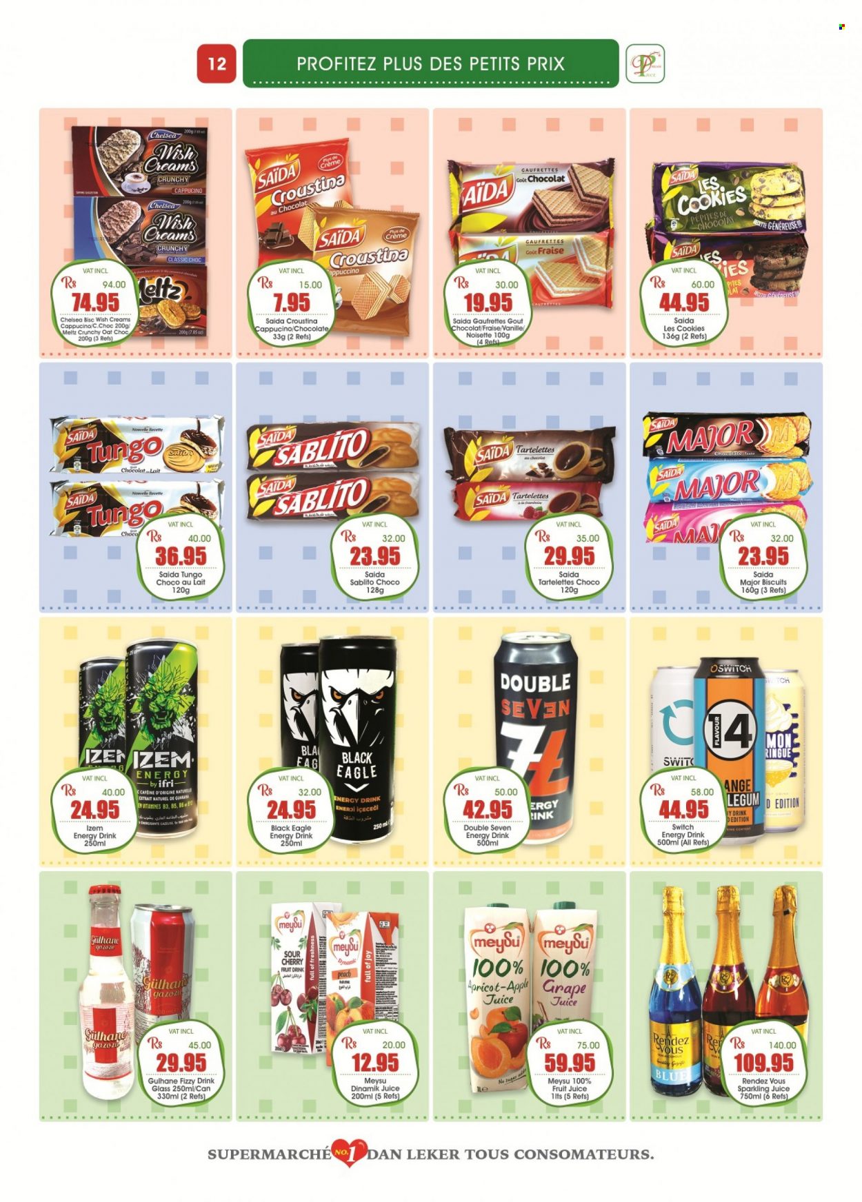 <magasin> - <du DD/MM/YYYY au DD/MM/YYYY> - Produits soldés - ,<products from flyers>. Page 12. 
