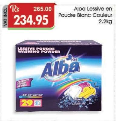 Alba Lessive en Poudre Blanc Couleur 2.2kg