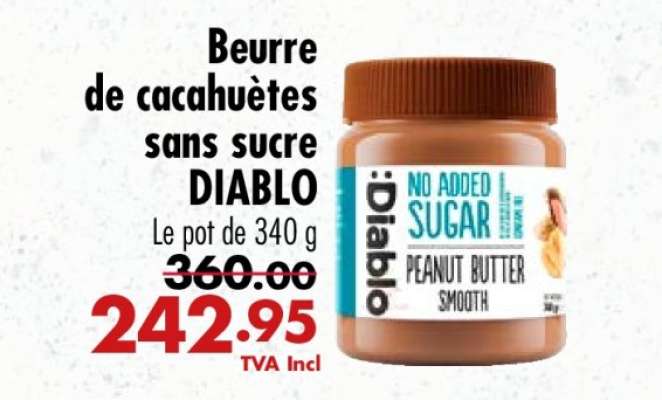 Beurre de cacahuètes sans sucre DIABLO