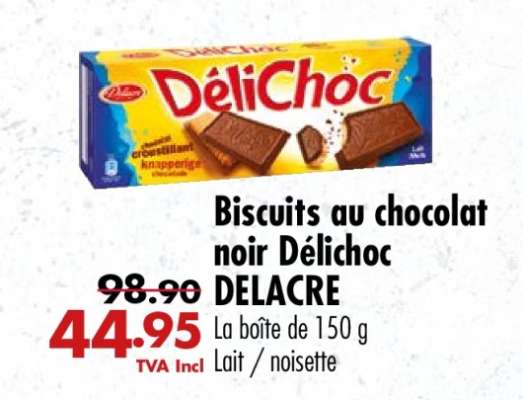 Biscuits au chocolat noir Délichoc DELACRE