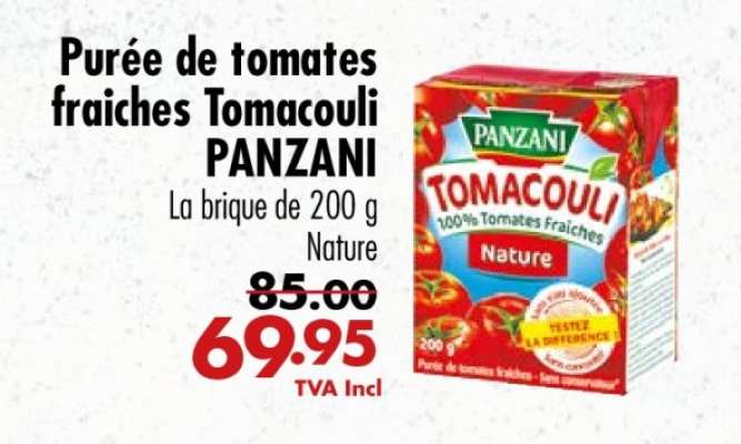 Purée de tomates fraiches Tomacouli PANZANI