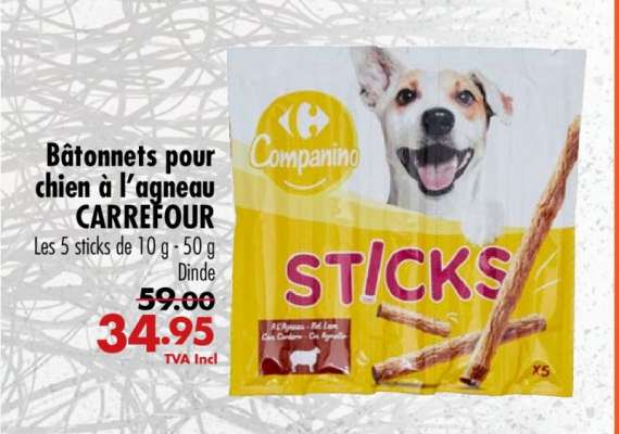 Bâtonnets pour chien à l'agneau CARREFOUR