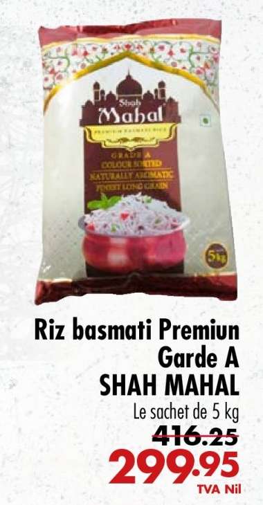 Riz basmati Premium Garde A SHAH MAHAL