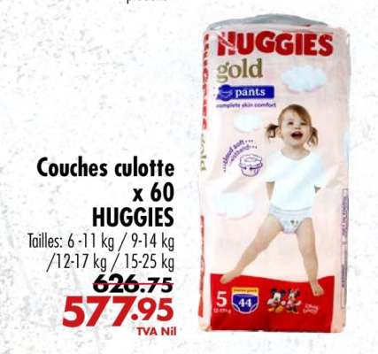 Couches culotte x 60 HUGGIES