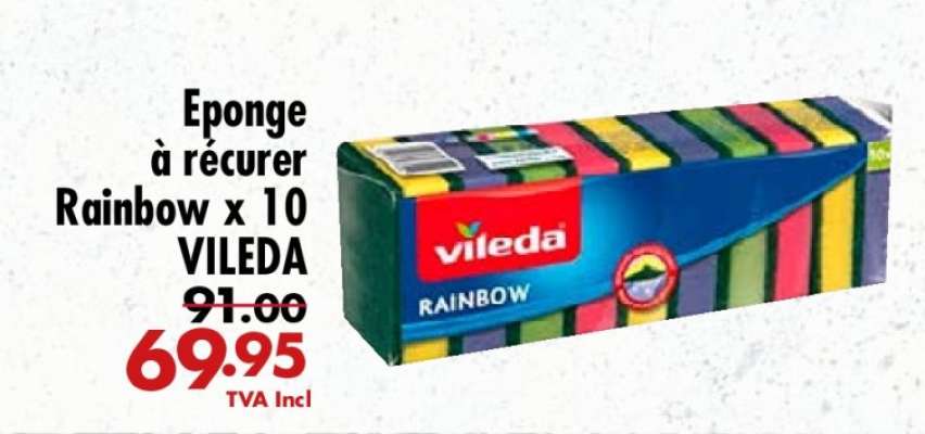 Eponge à récurer Rainbow x 10 VILEDA