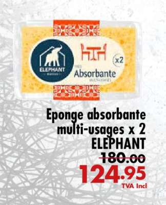 Eponge absorbante multi-usages x 2 ELEPHANT