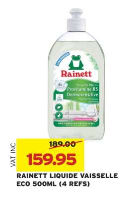 RAINETT LIQUIDE VAISSELLE ECO 500ML (4 REFS)