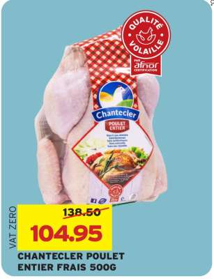 CHANTECLER POULET ENTIER FRAIS 500G