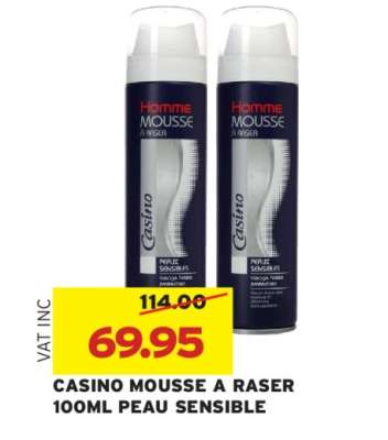 CASINO MOUSSE A RASER 100ML PEAU SENSIBLE