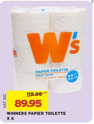 WINNERS PAPIER TOILETTE X 6