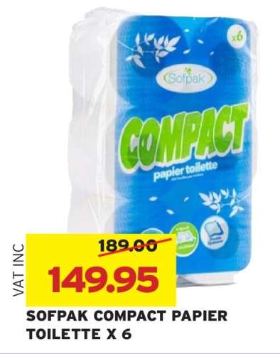 SOFFPAK COMPACT PAPIER TOILETTE X 6