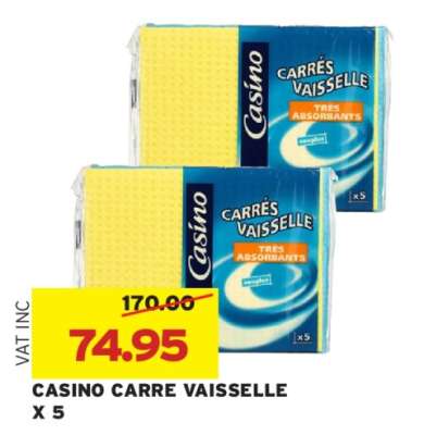 CASINO CARRE VAISSELLE X 5