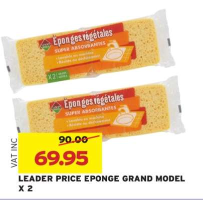 LEADER PRICE EPONGE GRAND MODEL X 2