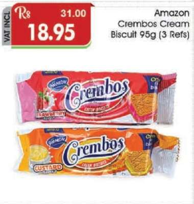 Amazon Crembos Cream Biscuit 95g (3 Refs)