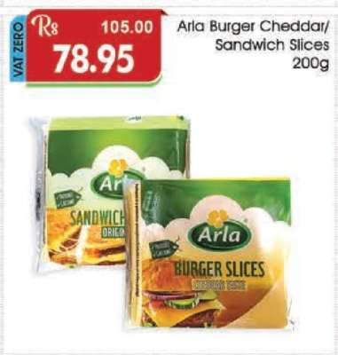 Arla Burger Cheddar/Sandwich Slices 200g
