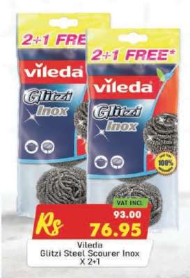 Vileda Glitzi Steel Scourer Inox X 2+1