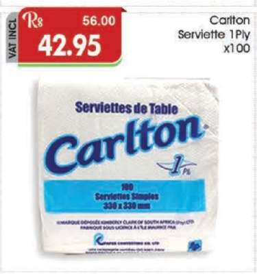 Carlton Serviette 1 Ply x100