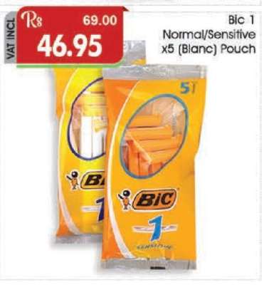Bic 1 Normal/Sensitive x5 (Blanc) Pouch