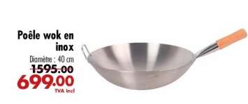 Poêle wok en inox