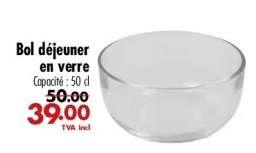 Bol déjeuner en verre