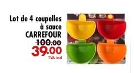 Lot de 4 coupelles à sauce CARREFOUR