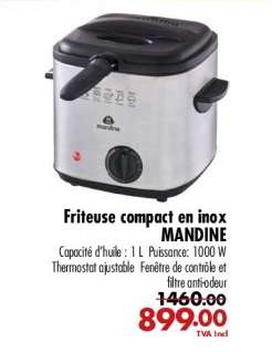 Friteuse compact en inox MANDINE