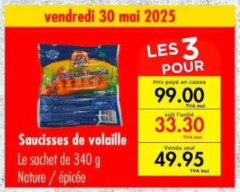 Saucisses de volaille