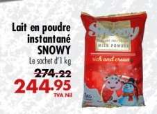 Lait en poudre instantané SNOWY