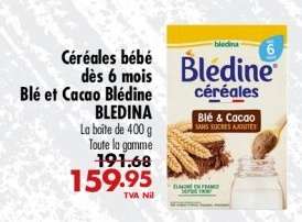 Blédine Céréales Blé & Cacao