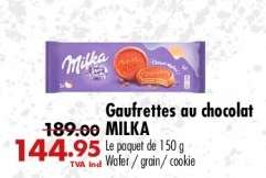 Gaufrettes au chocolat MILKA