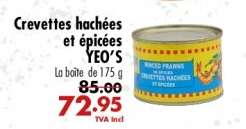 Crevettes hachées et épicées YEO'S