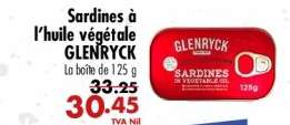Sardines à l'huile végétale GLENRYCK