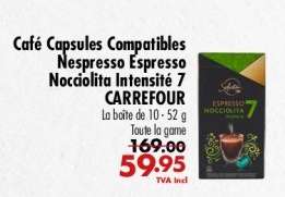 Café Capsules Compatibles Nespresso Espresso Nocciolita Intensité 7