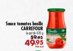 Sauce tomates basilic CARREFOUR