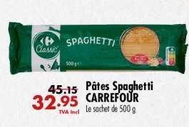 Pâtes Spaghetti CARREFOUR