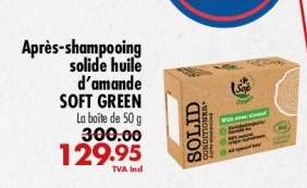 Après-shampooing solide huile d'amande SOFT GREEN