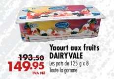 Yaourt aux fruits DAIRYVALE