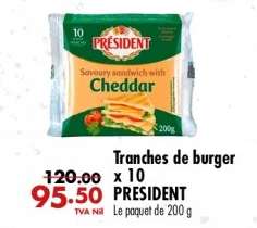 Tranches de burger x 10 PRESIDENT