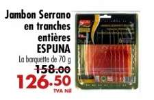 Jambon Serrano en tranches entières ESPUNA