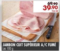 JAMBON CUIT SUPÉRIEUR A/C FUMÉ