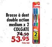 Brosse à dent double action medium x 2 COLGATE