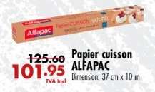 Papier cuisson ALFAPAC