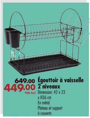 Égouttoir à vaisselle 2 niveaux