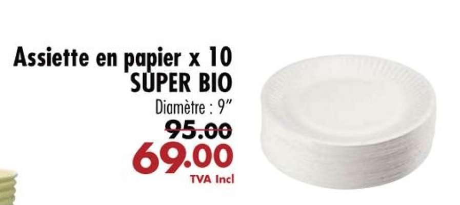 Assiette en papier x 10 SUPER BIO