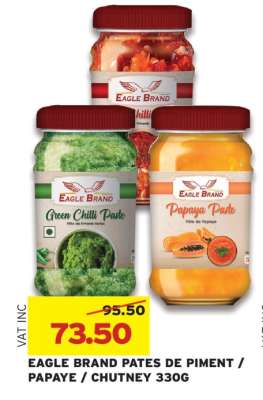 EAGLE BRAND PATES DE PIMENT / PAPAYE / CHUTNEY 330G