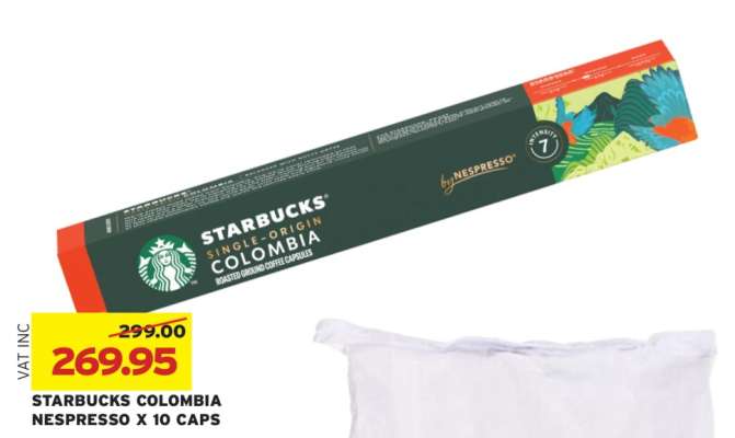 STARBUCKS COLOMBIA NESPRESSO X 10 CAPS