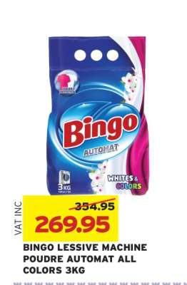 BINGO LESSIVE MACHINE POUDRE AUTOMAT ALL COLORS 3KG